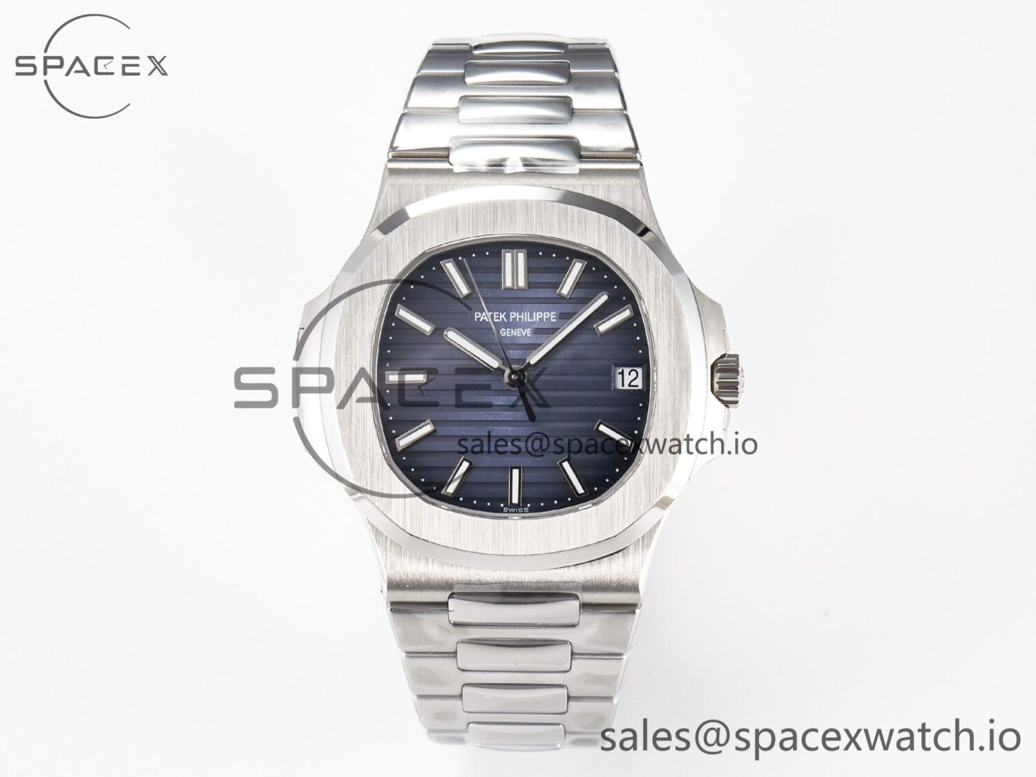 Nautilus 5711/1A-010 3KF reference-accurate Blue Textured Dial on SS Bracelet A324 hand-finished build — custom-built watch