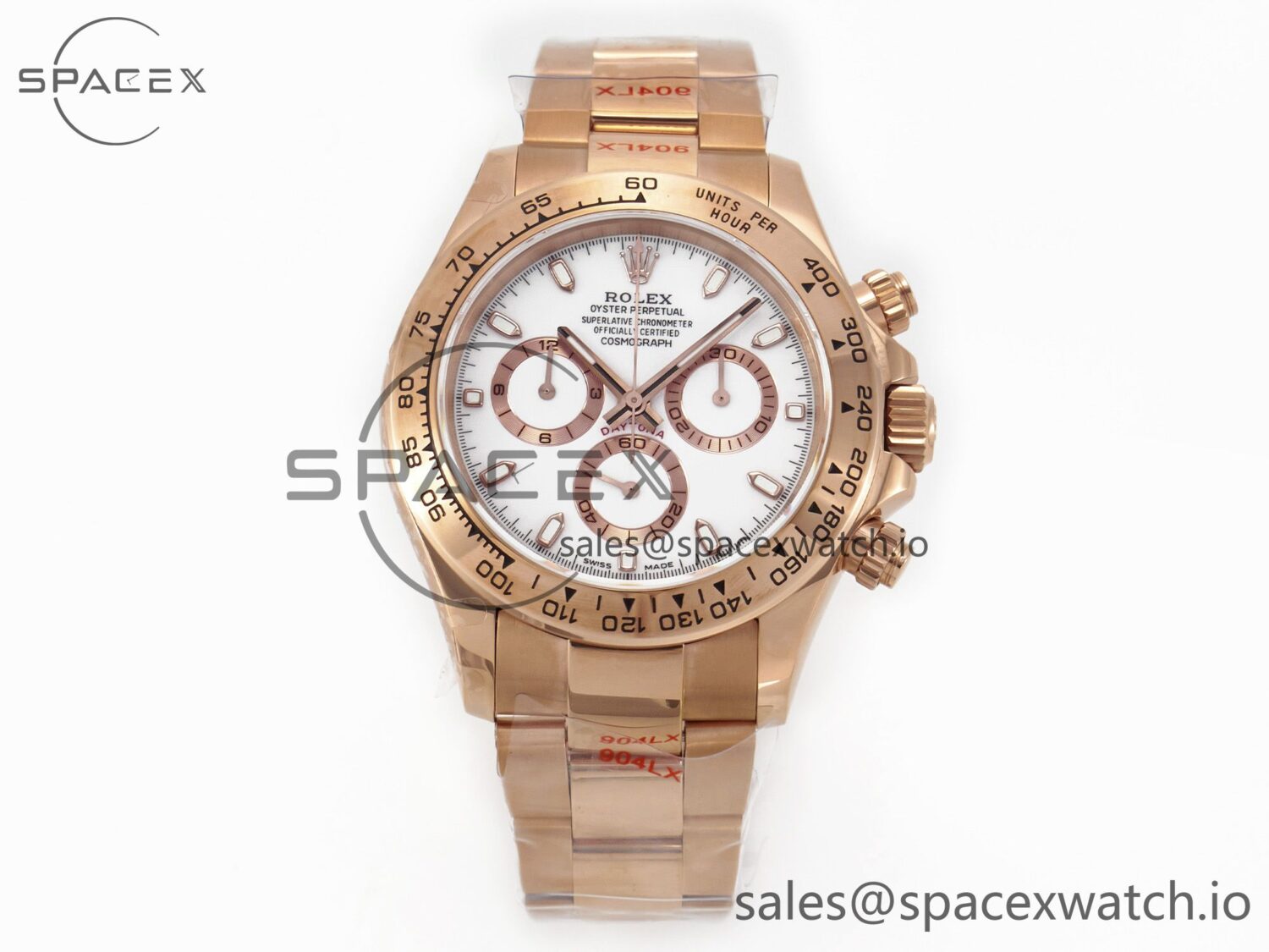 Daytona 116505 QF reference-accurate White Dial on RG Bracelet SH4130 V3 (Gain Weight) — custom-built watch