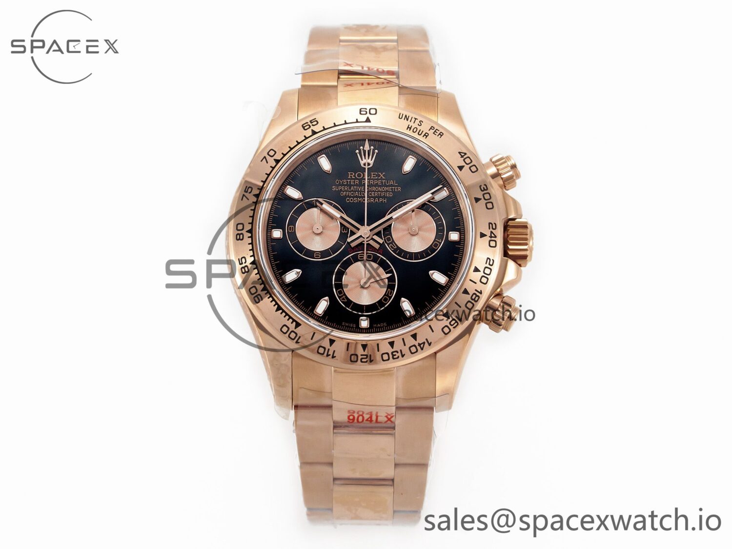 Daytona 116505 QF reference-accurate Black/RG Dial on RG Bracelet SH4130 V3 (Gain Weight) — custom-built watch