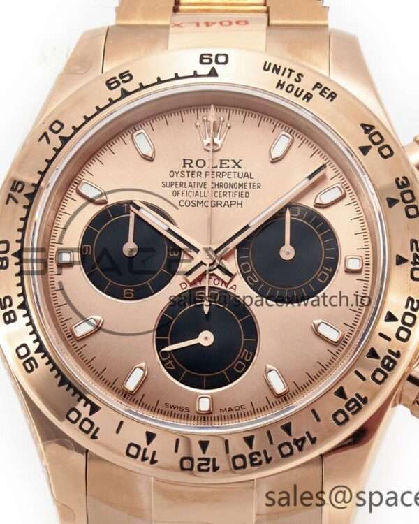 Daytona 116505 QF reference-accurate RG/Black Dial on RG Bracelet SH4130 V3 (Gain Weight) — custom-built watch