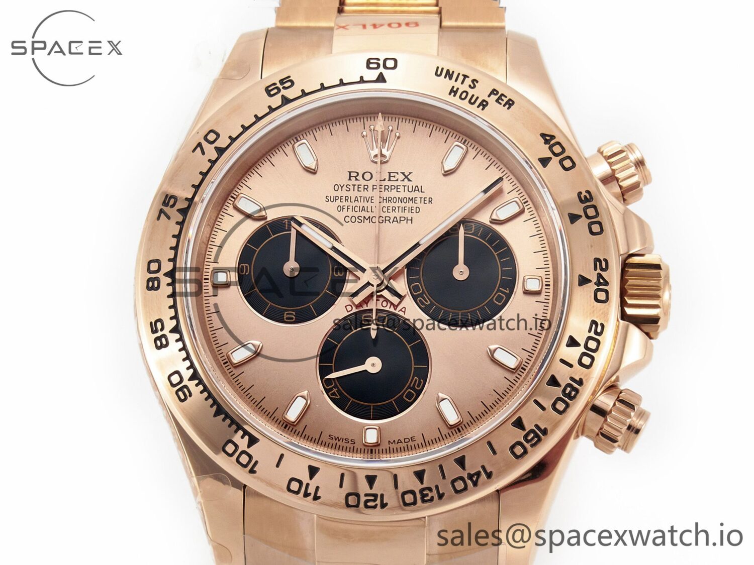 Daytona 116505 QF reference-accurate RG/Black Dial on RG Bracelet SH4130 V3 (Gain Weight) — custom-built watch