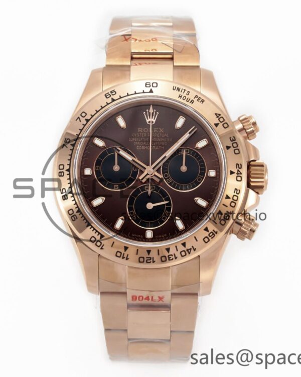 Daytona 116505 QF reference-accurate Brown Dial on RG Bracelet SH4130 V3 (Gain Weight) — custom-built watch