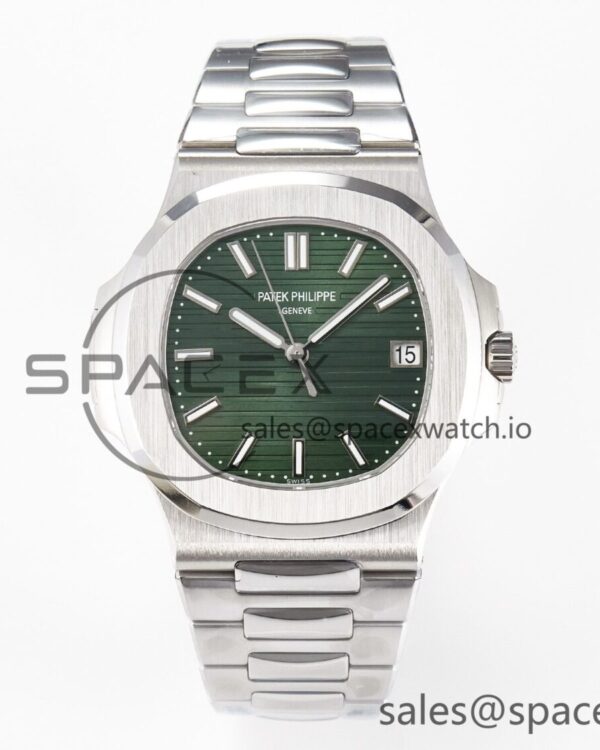 Nautilus 5711/1A 3KF reference-accurate Green Dial on SS Bracelet A324 hand-finished build V2 — custom-built watch