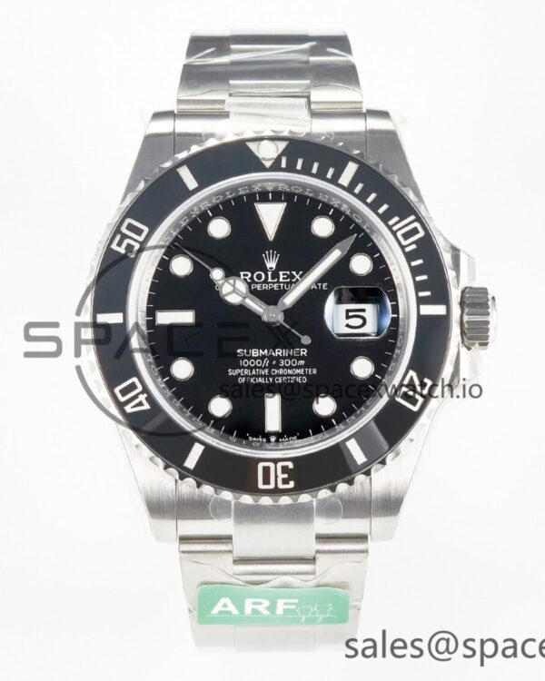 Submariner 126610 LN Black 904L Steel ARF reference-accurate on SS Bracelet SH3235 — custom-built watch