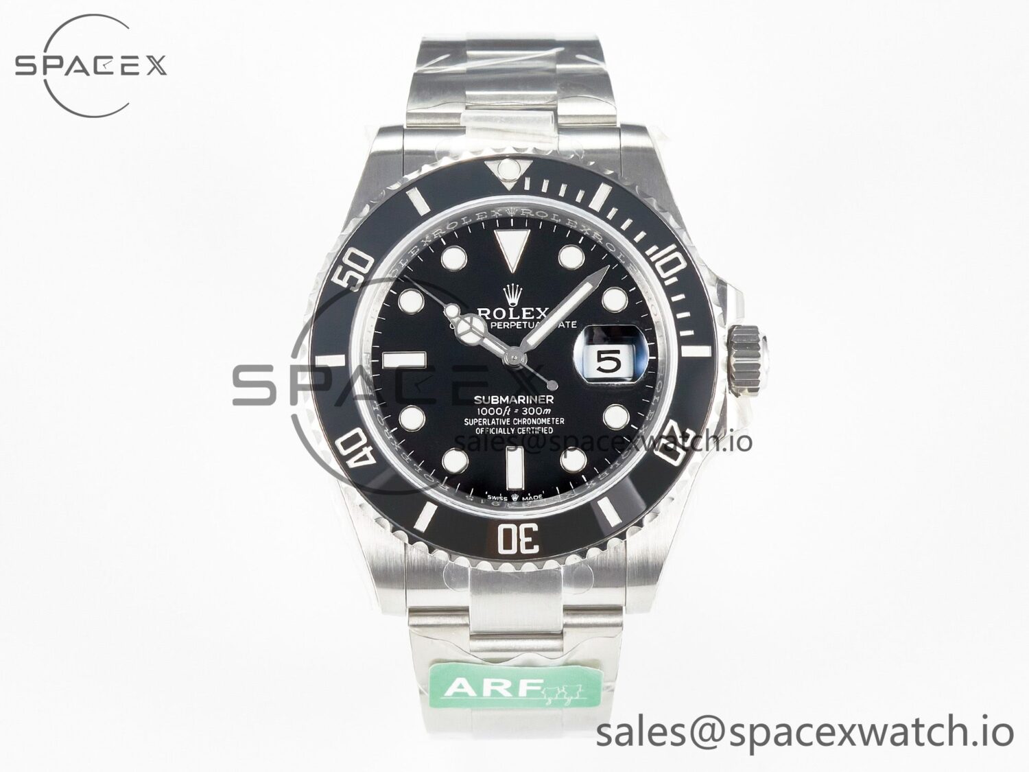 Submariner 126610 LN Black 904L Steel ARF reference-accurate on SS Bracelet SH3235 — custom-built watch