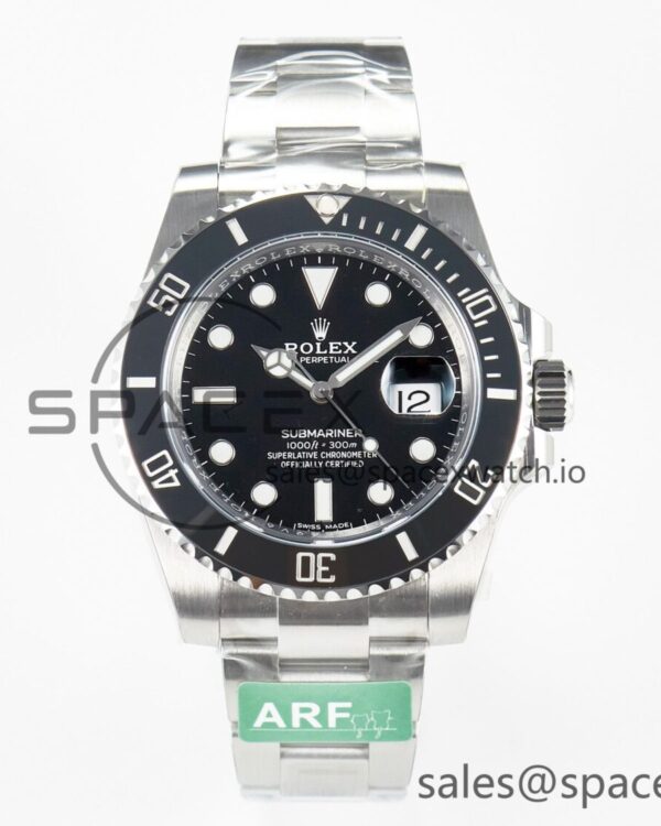 Submariner 116610 LN Black 904L Steel ARF reference-accurate on SS Bracelet SH3135 — custom-built watch