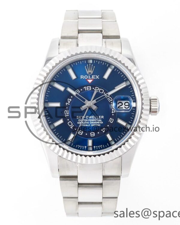 Sky-dweller SS Noob Best Edition Blue Dial on SS Jubilee Bracelet A23J — custom-built watch