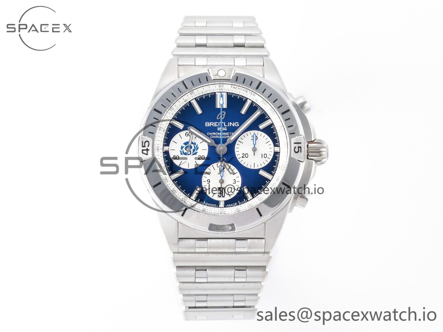 Chronomat B01 Scotland 42mm SS BLSF reference-accurate Blue Dial on SS Bracelet A7750 — custom-built watch