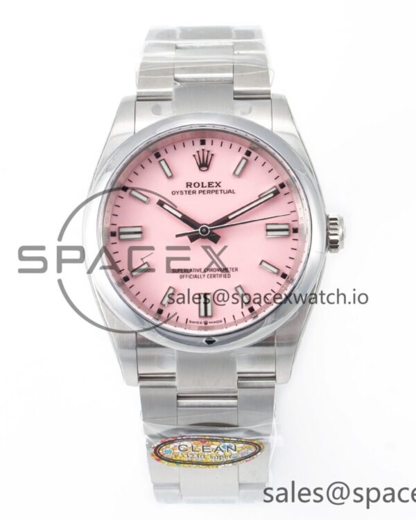 Oyster Perpetual 36mm 126000 Clean reference-accurate 904L Steel Pink Dial on SS Bracelet VR3230 — custom-built watch