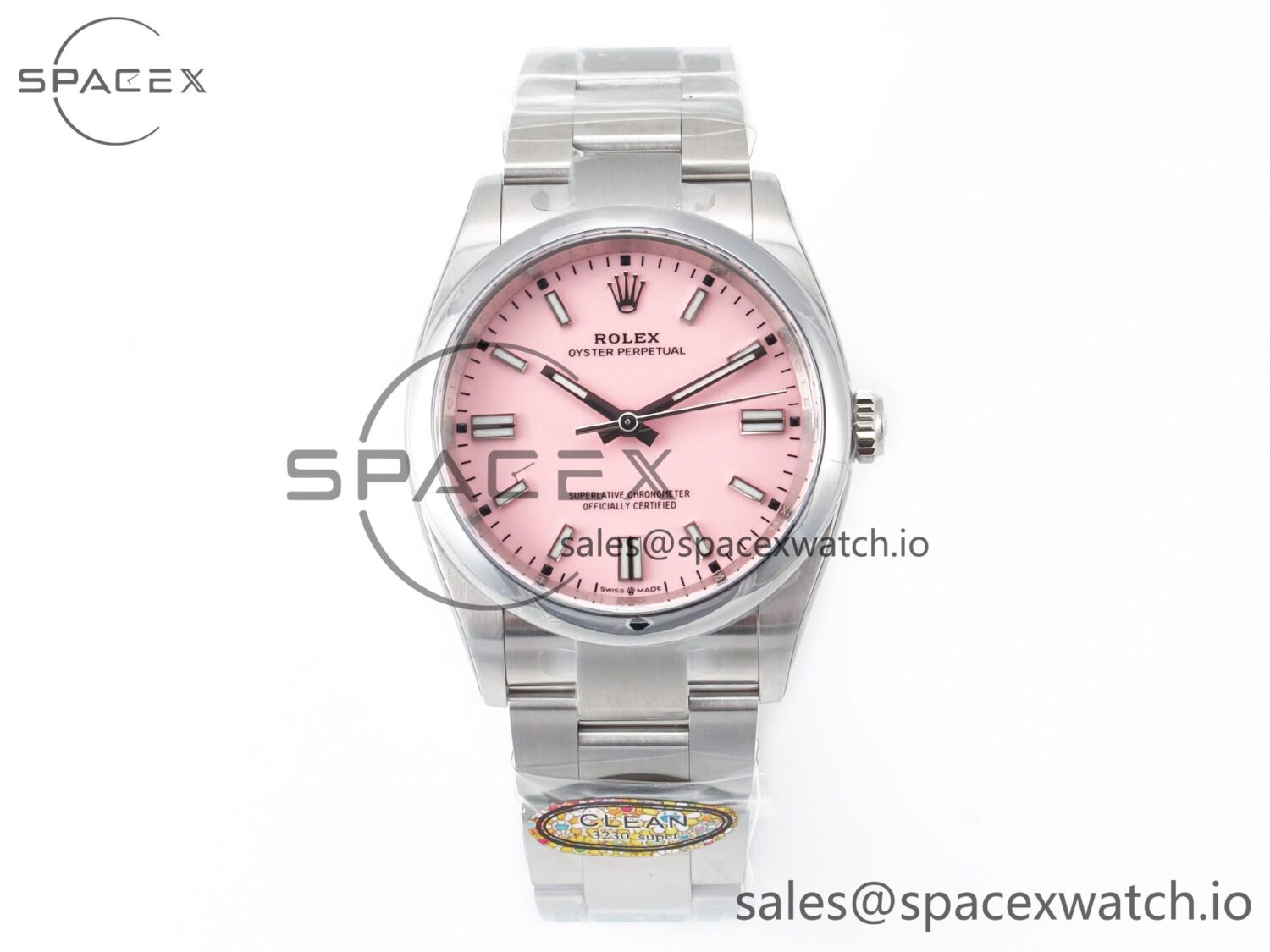 Oyster Perpetual 36mm 126000 Clean reference-accurate 904L Steel Pink Dial on SS Bracelet VR3230 — custom-built watch