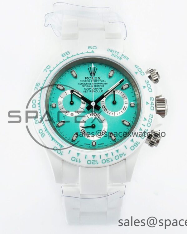 Daytona AET White Solid Ceramic Case and Bracelet Avocado Green Dial ZF reference-accurate SH4130 — custom-built watch