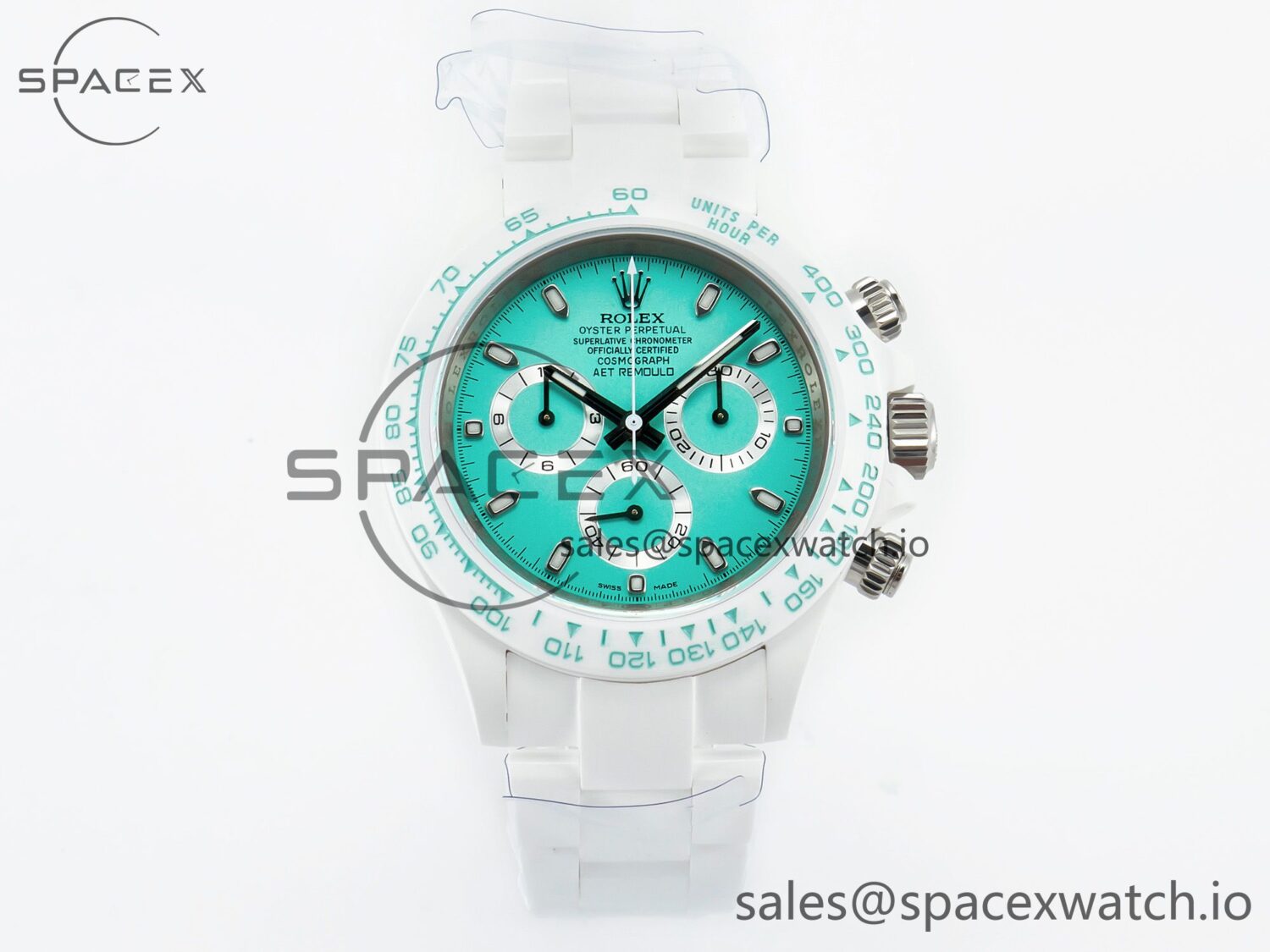 Daytona AET White Solid Ceramic Case and Bracelet Avocado Green Dial ZF reference-accurate SH4130 — custom-built watch
