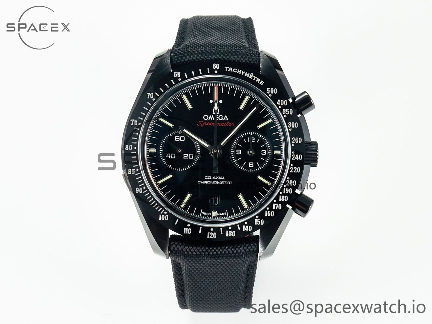 Speedmaster “Dark Side of The Moon” Real Ceramic N1F reference-accurate on Nylon Strap A9900 — custom-built watch