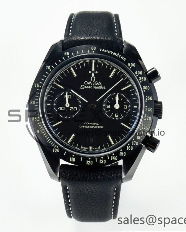 Speedmaster “Dark Side of The Moon” Real Ceramic N1F reference-accurate on Leather Strap A9900 — custom-built watch