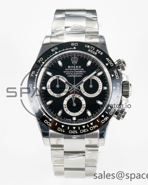 Daytona 116500 VSF reference-accurate 904L Steel Black Dial on SS Braclet DD4130 — custom-built watch