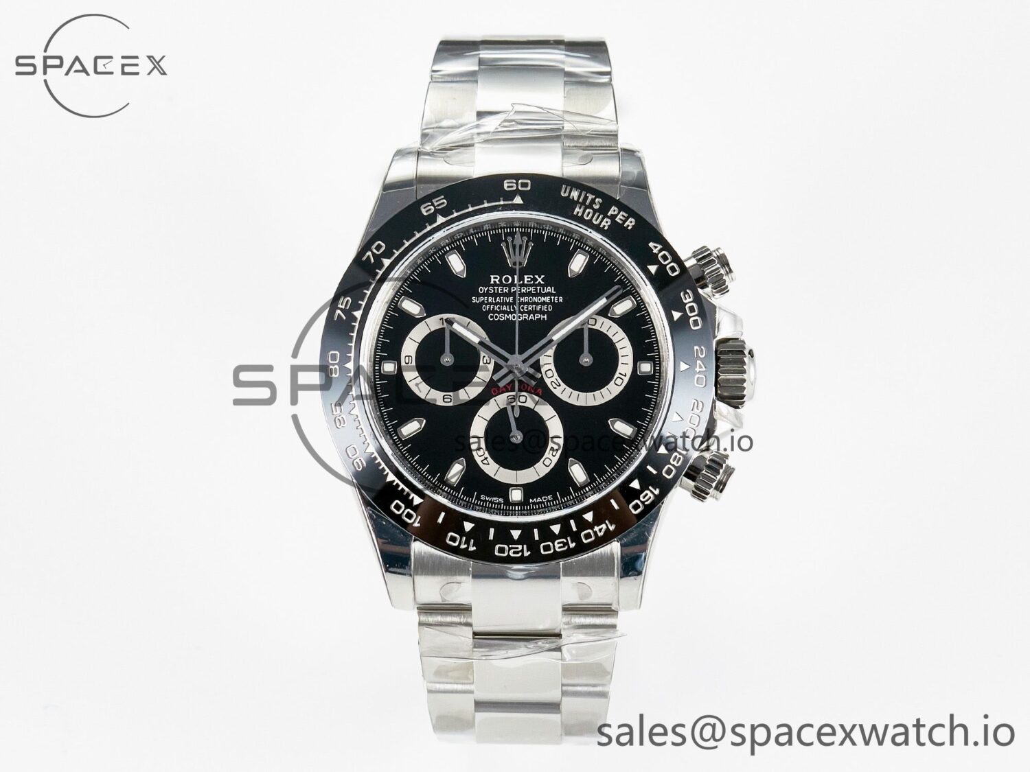 Daytona 116500 VSF reference-accurate 904L Steel Black Dial on SS Braclet DD4130 — custom-built watch