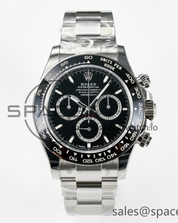 Daytona 126500 VSF reference-accurate 904L Steel Black Dial on SS Braclet DD4131 — custom-built watch