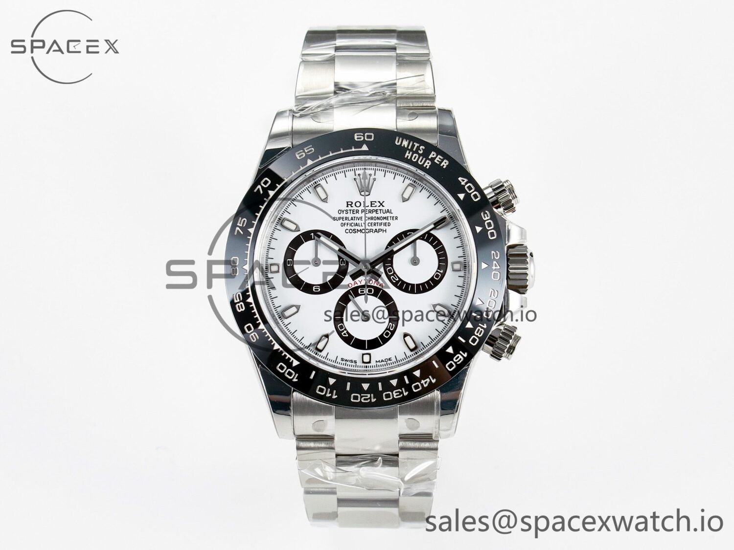 Daytona 116500 VSF reference-accurate 904L Steel White Dial on SS Braclet DD4130 — custom-built watch