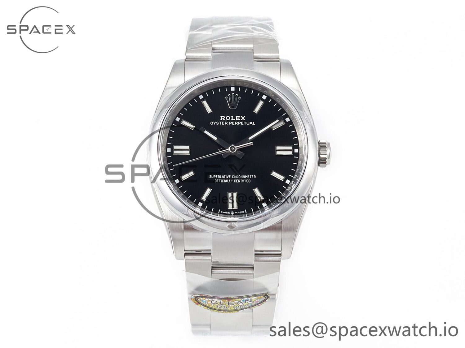 Oyster Perpetual 126000 36mm Clean reference-accurate 904L Steel Black Dial VR3230 — custom-built watch