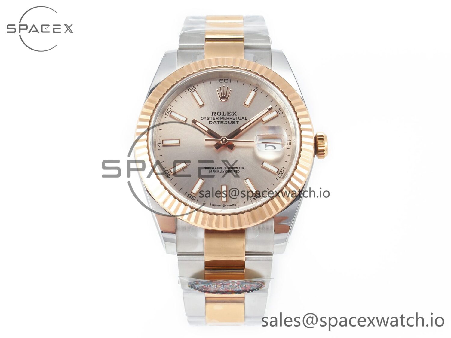 DateJust 41 126331 Clean 904L SS/RG reference-accurate Champagne Dial on Oyster Bracelet VR3235 — custom-built watch