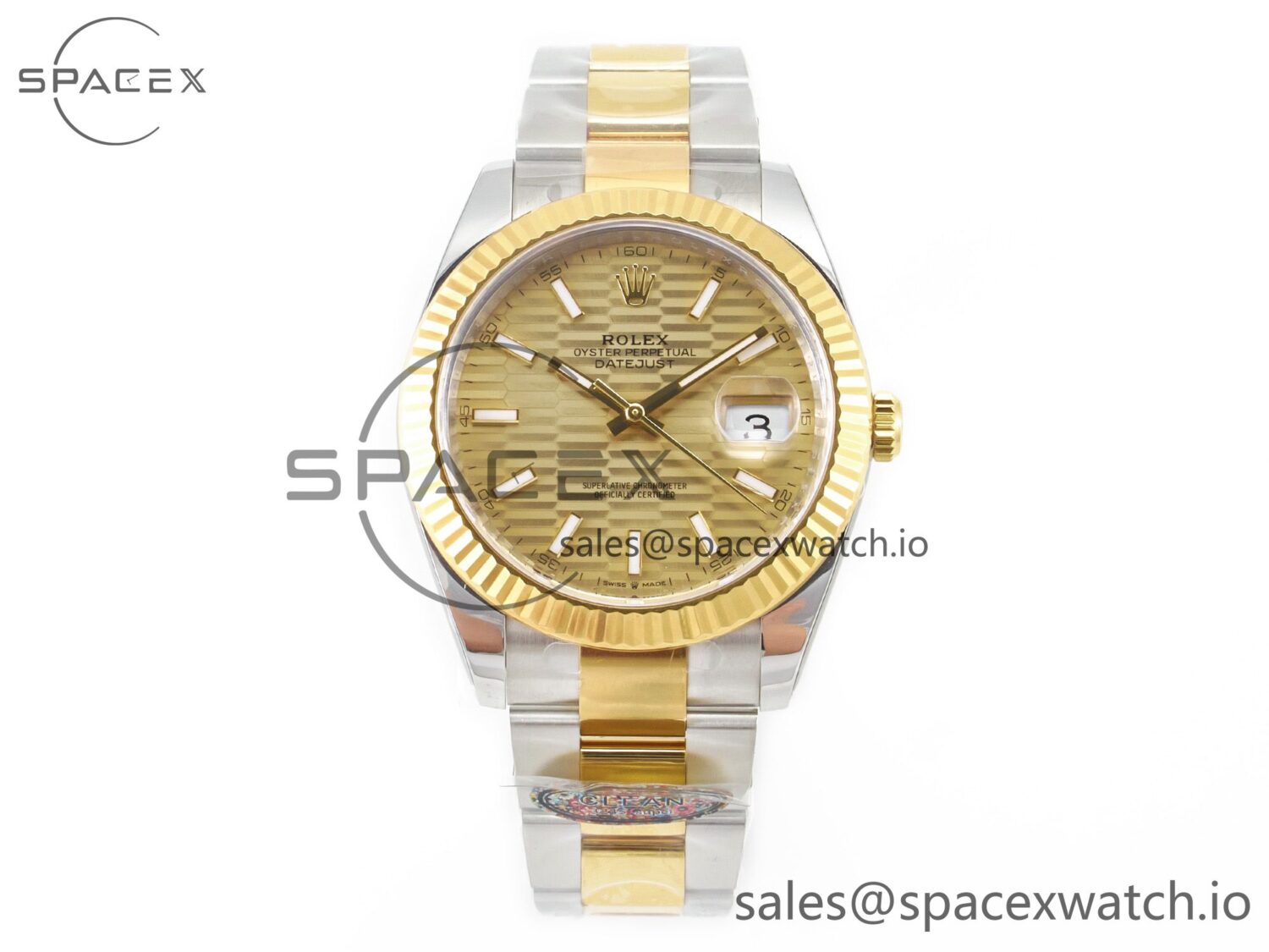 DateJust 41 126333 Clean reference-accurate 904L Steel YG Textured Dial on SS/YG Oyster Bracelet VR3235 — custom-built watch