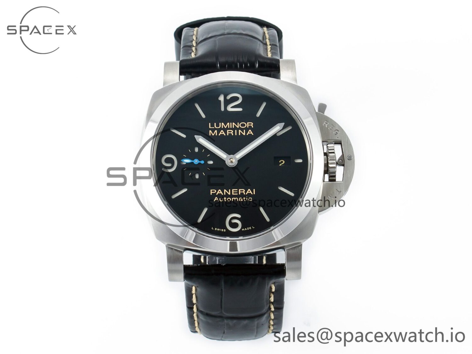 PAM1312 W TTF reference-accurate on Black Leather Strap P9010 — custom-built watch