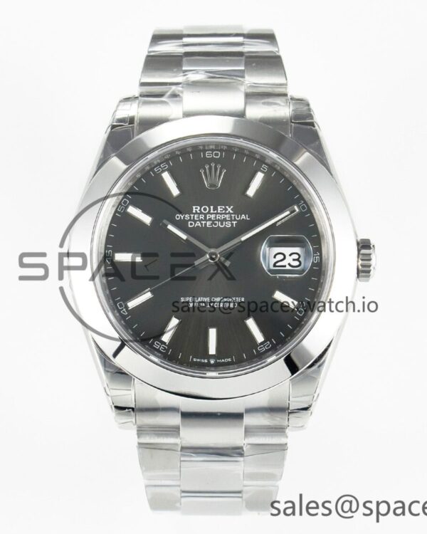 DateJust 41 126334 904L SS VSF reference-accurate Gray Dial on Oyster Bracelet VS3235 — custom-built watch