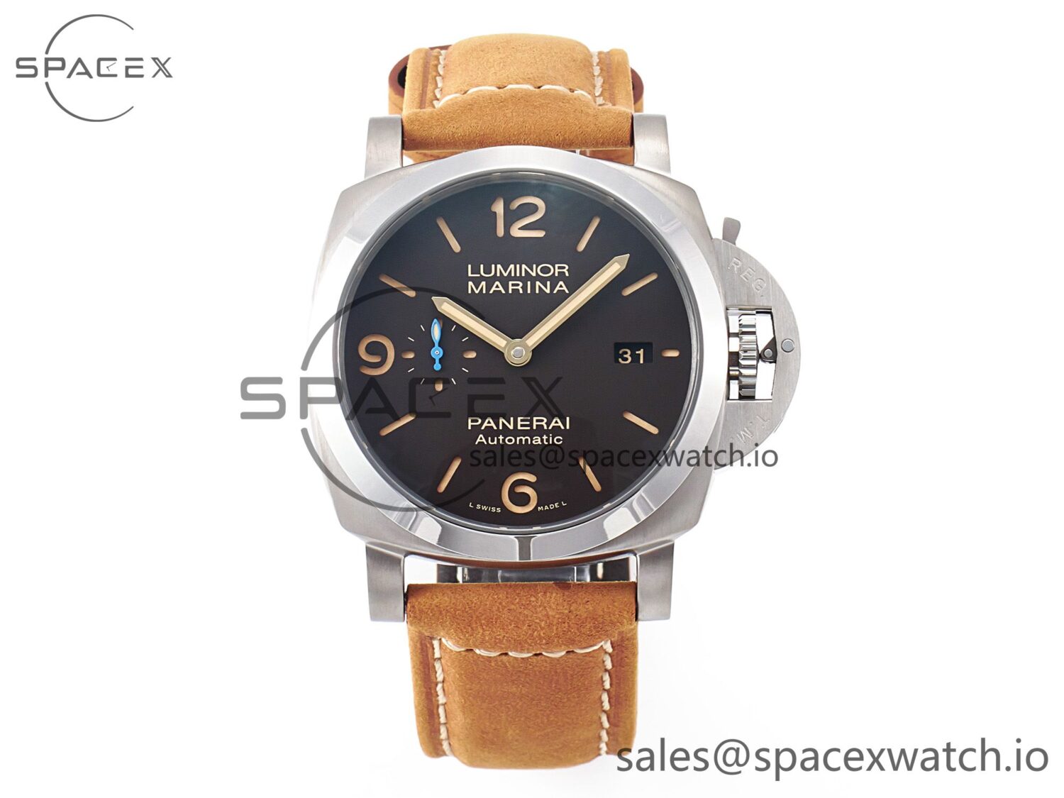 PAM1351 W TTF reference-accurate on Asso Leather Strap P9010 — custom-built watch