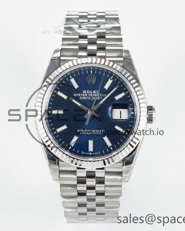 DateJust 36 126234 904L SS VSF reference-accurate Blue Dial on Jubilee Bracelet VS3235 — custom-built watch