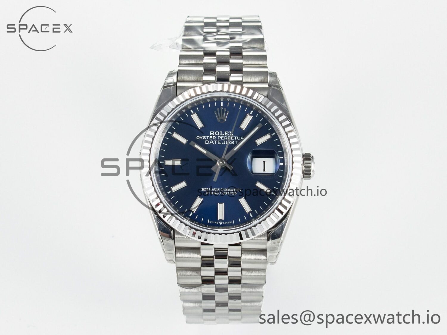 DateJust 36 126234 904L SS VSF reference-accurate Blue Dial on Jubilee Bracelet VS3235 — custom-built watch