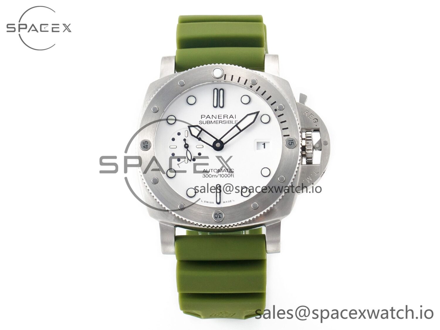 PAM1226 V SS TTF reference-accurate on Green Rubber Strap P900 — custom-built watch