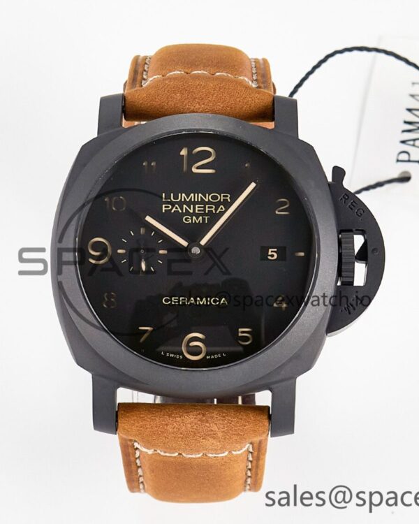 PAM441 Luminor Due VSF Best Edition Black Dial Black Carbon Bezel on Brown Asso Strap AXXXIV — custom-built watch