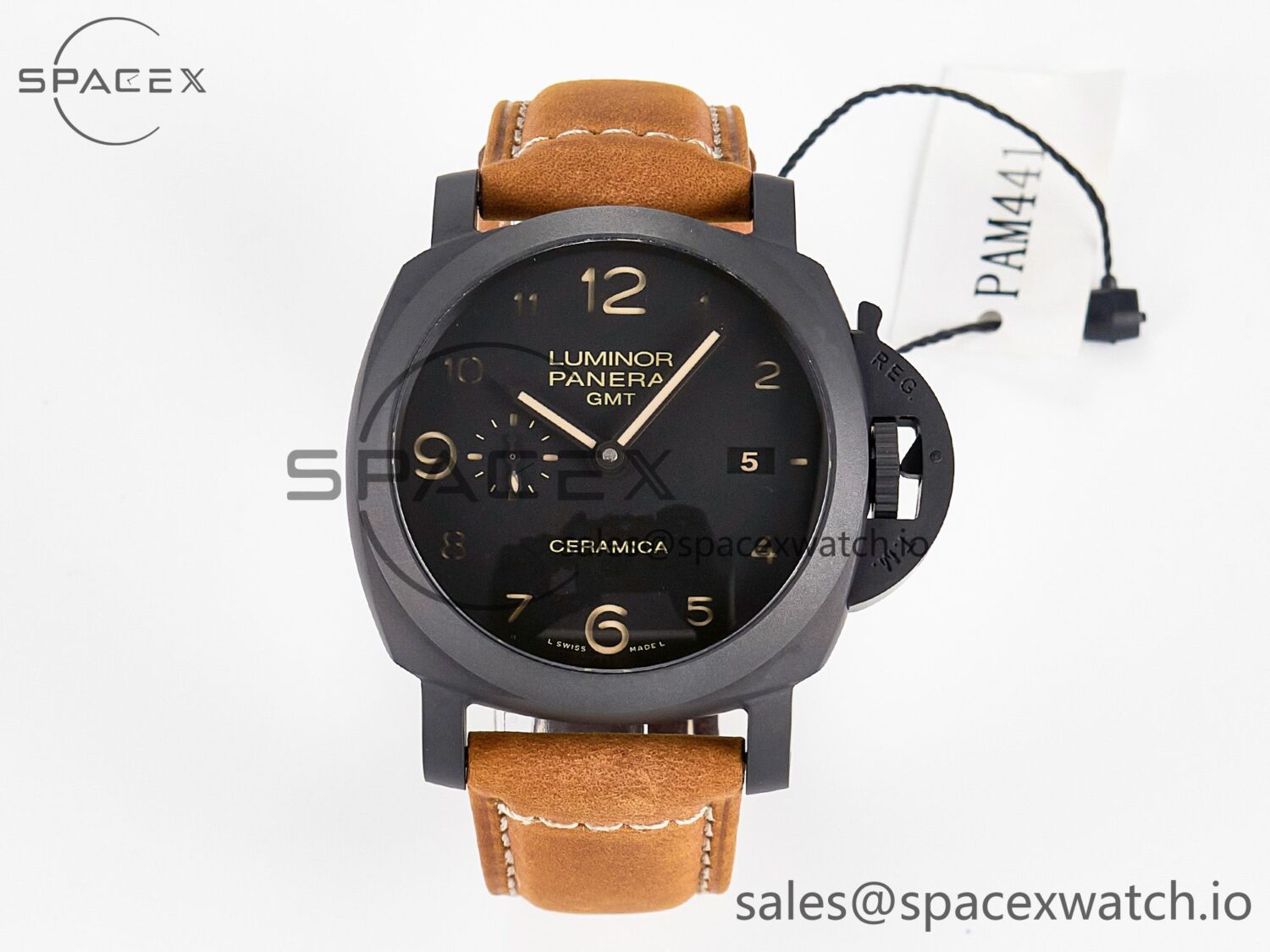 PAM441 Luminor Due VSF Best Edition Black Dial Black Carbon Bezel on Brown Asso Strap AXXXIV — custom-built watch