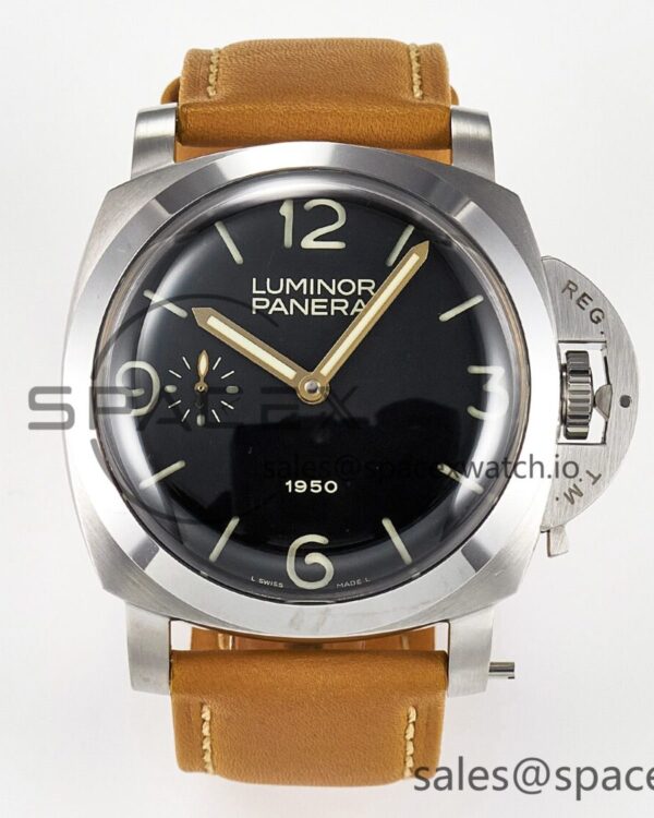 PAM127 E VSF reference-accurate on Brown Leather Strap A6497 with Y-Incabloc — custom-built watch