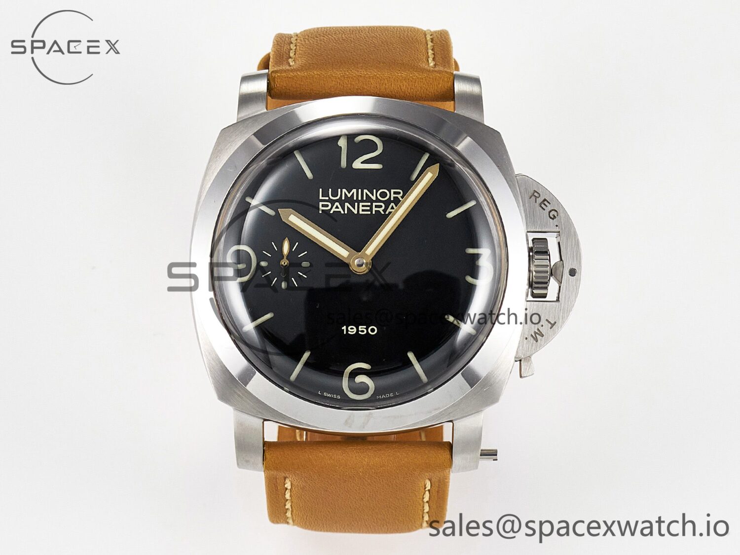 PAM127 E VSF reference-accurate on Brown Leather Strap A6497 with Y-Incabloc — custom-built watch