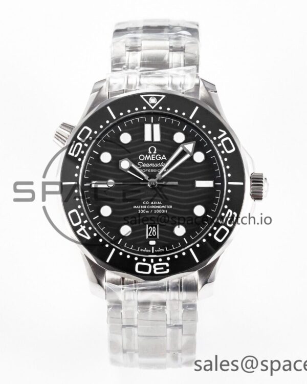 Seamaster Diver 300M VSF reference-accurate Black Ceramic Black Dial on SS Bracelet A8800 V2 — custom-built watch