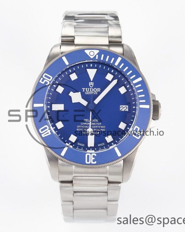 Blue Pelagos XF reference-accurate on Titanium Bracelet A2824 V5 — custom-built watch