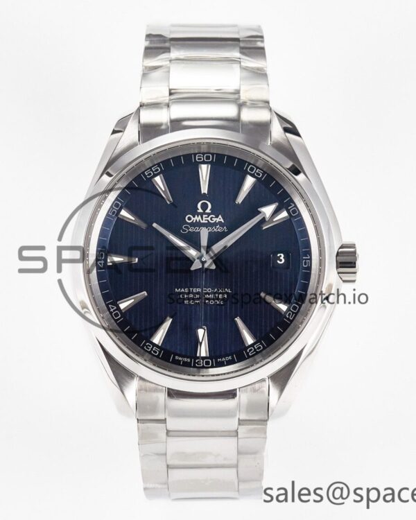 Aqua Terra 150M SS VSF reference-accurate Blue Textured Dial on SS Bracelet A8500 hand-finished build — custom-built watch