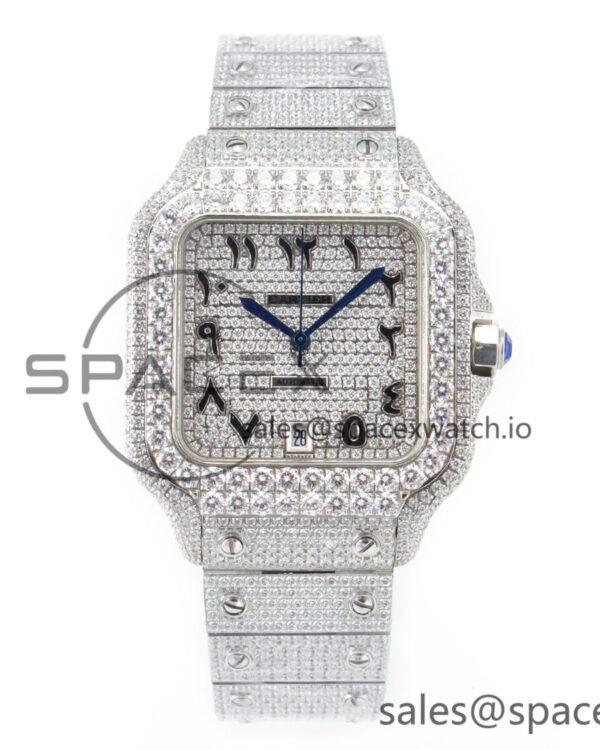 Santos De 40mm TWF reference-accurate Black Diamond Dial SS/SS A2824 — custom-built watch