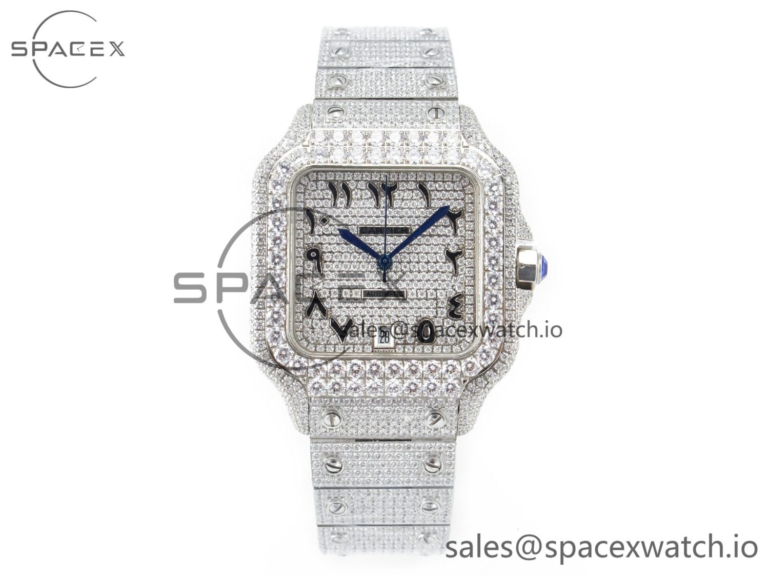 Santos De 40mm TWF reference-accurate Black Diamond Dial SS/SS A2824 — custom-built watch
