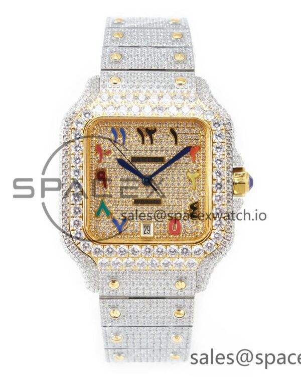 Santos De 40mm TWF reference-accurate RG Diamond Dial SS/YG A2824 — custom-built watch