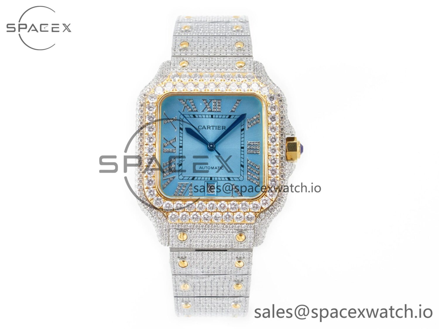 Santos De 40mm TWF reference-accurate RG Diamond Dial SS/YG Dia/Rmn A2824 — custom-built watch
