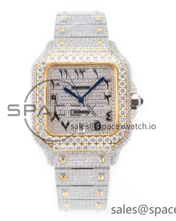 Santos De 40mm TWF reference-accurate YG Diamond Dial SS/YG A2824 — custom-built watch
