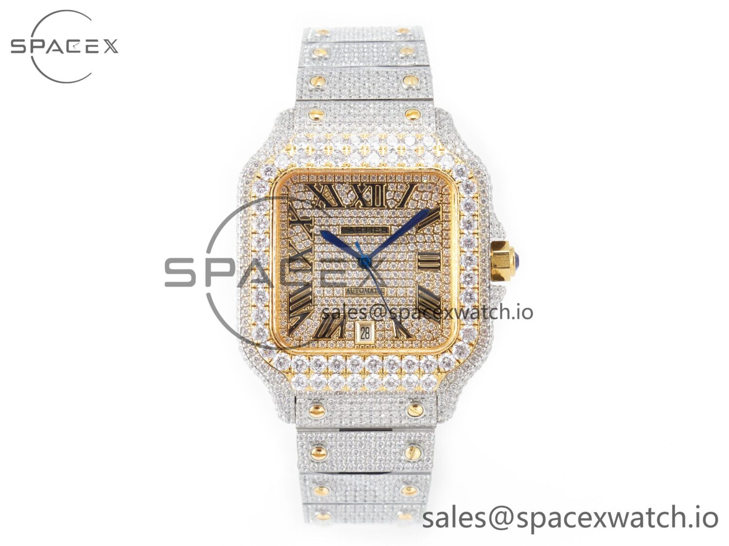 Santos De 40mm TWF reference-accurate RG Diamond Dial SS/YG Dia/Rmn A2824 — custom-built watch