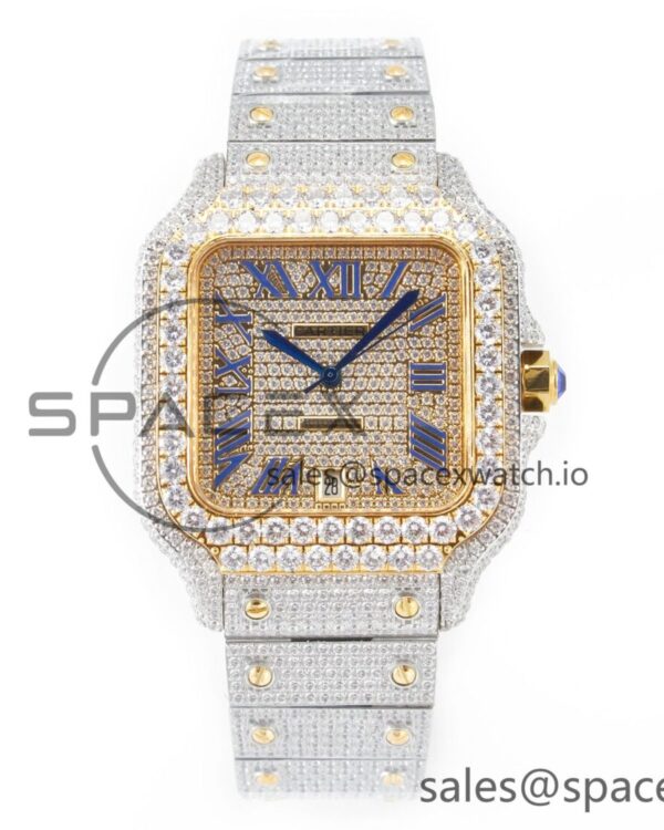 Santos De 40mm TWF reference-accurate Diamond Dial SS/YG Dia/Rmn A2824 — custom-built watch