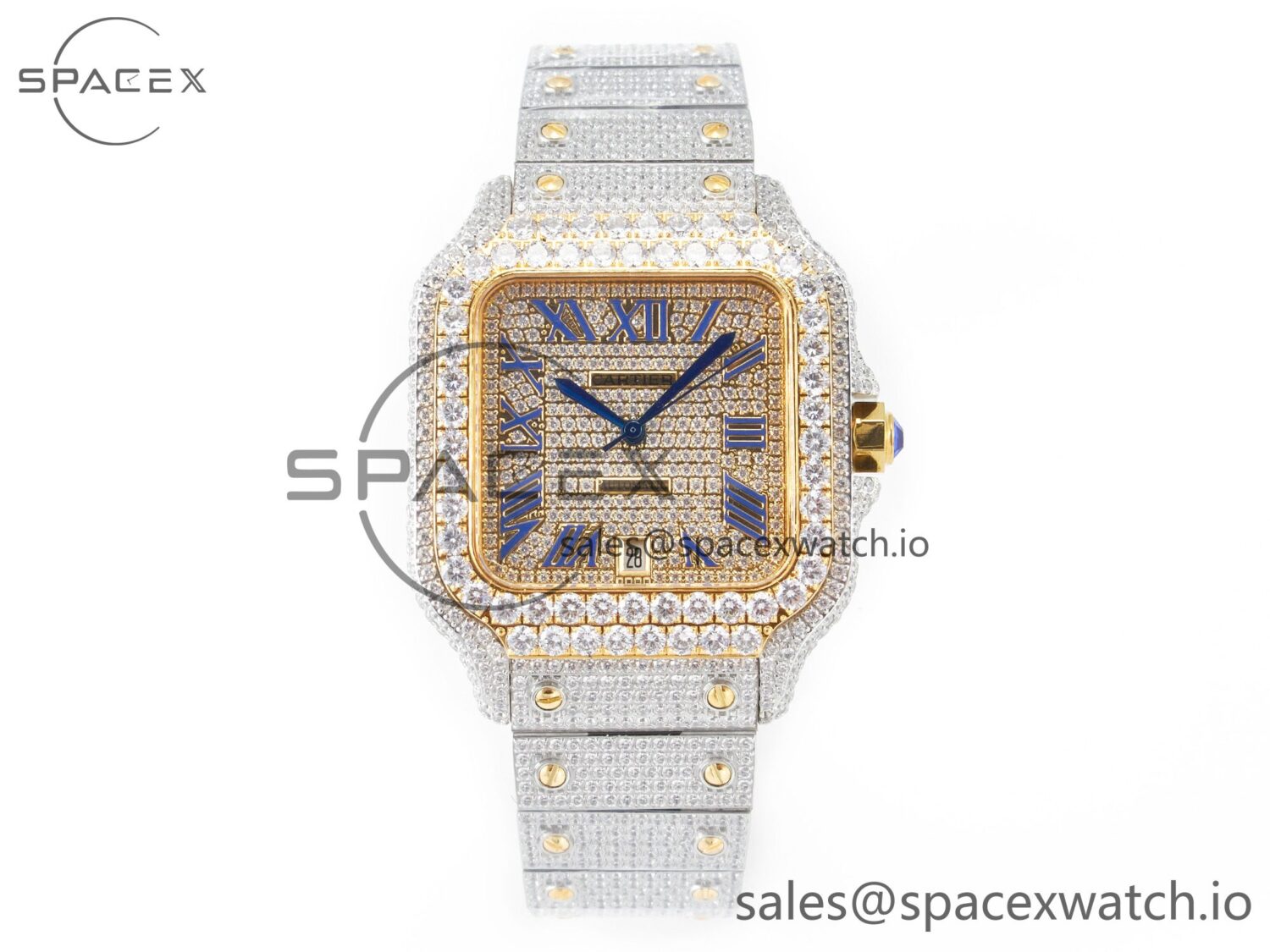 Santos De 40mm TWF reference-accurate Diamond Dial SS/YG Dia/Rmn A2824 — custom-built watch