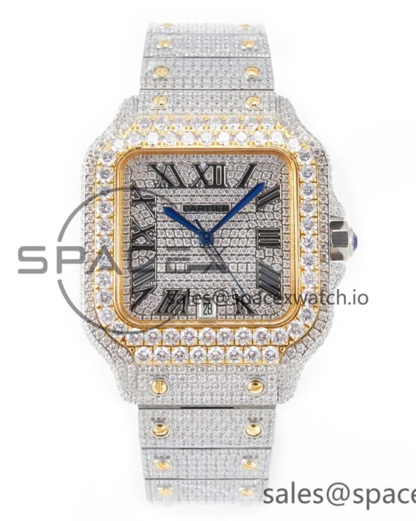 Santos De 40mm TWF reference-accurate RG Diamond Dial SS/YG Dia/Rmn A2824 — custom-built watch