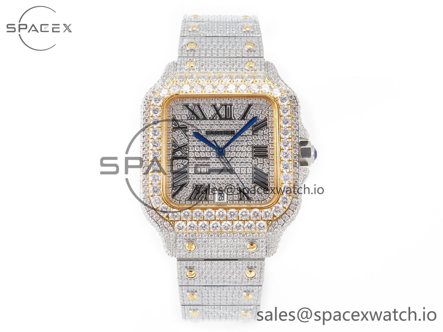 Santos De 40mm TWF reference-accurate RG Diamond Dial SS/YG Dia/Rmn A2824 — custom-built watch