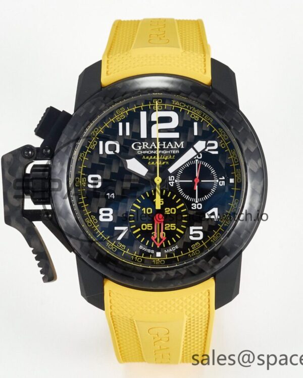 Chronofighter Superlight JKF reference-accurate on Yellow Rubber Strap A7750 — custom-built watch