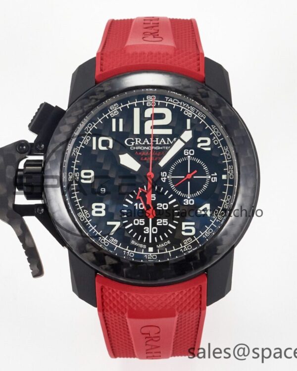 Chronofighter Superlight JKF reference-accurate on Red Rubber Strap A7750 — custom-built watch